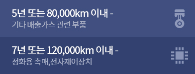 배출가스 보증기간 및 관련부품